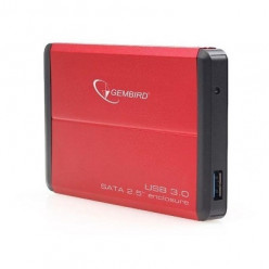 Gembird EE2-U3S-2-R, External enclosure for 2.5- SATA HDD with USB3.0(5Gb/s) interface, Red